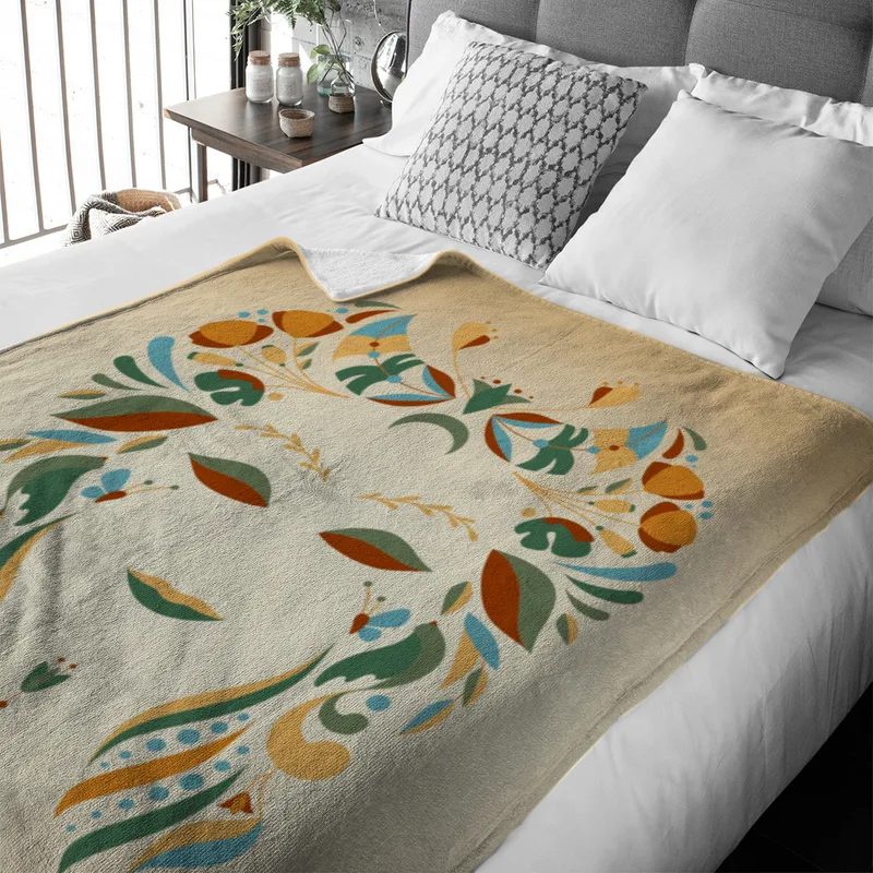 Sternzeichen Wohndecke Wassermann floral mit Namen personalisierbar