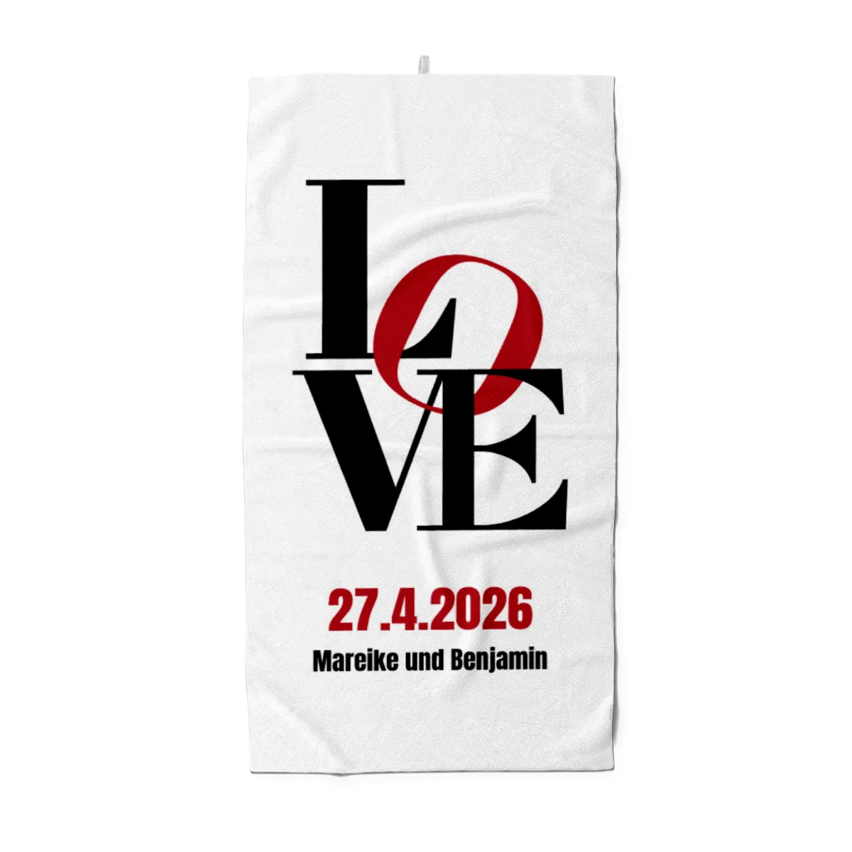 Love Typo - Badetuch mit Wunschtext