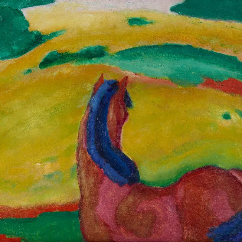 Samtkissenbezug Pferd in Landschaft Marc