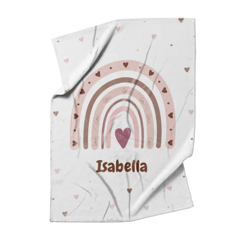 Personalisierte Babydecke rosa 75 x 100 cm