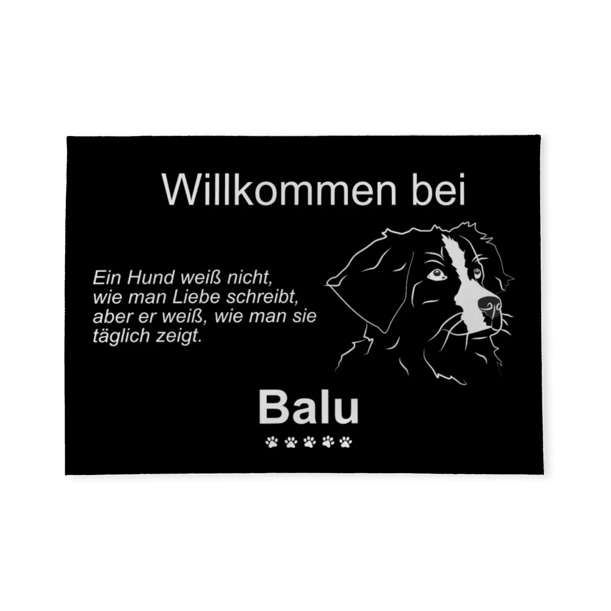 Personalisierte Fußmatte mit Französischer Bulldogge schwarz 70 x 50 cm