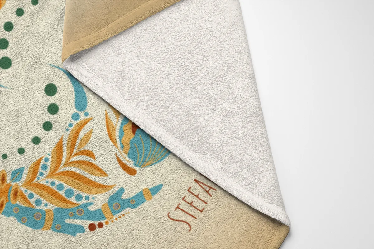 Sternzeichen Wohndecke Wassermann floral mit Namen personalisierbar