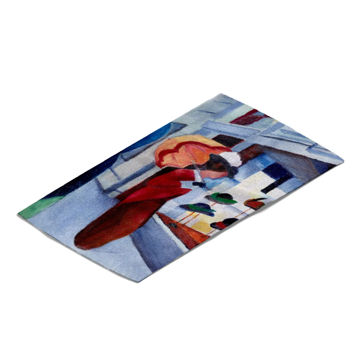 Badetuch Modes: Frau mit Sonnenschirm vor Hutladen - August Macke