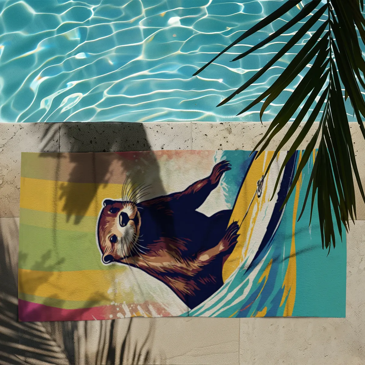 Badetuch Surfender Otter