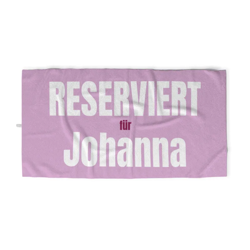 Handtuch "Reserviert für" mit Namen personalisierbar - personalisiertes Namenshandtuch - witziges Handtuch mit Namen und Spruch - Reserviert rosa