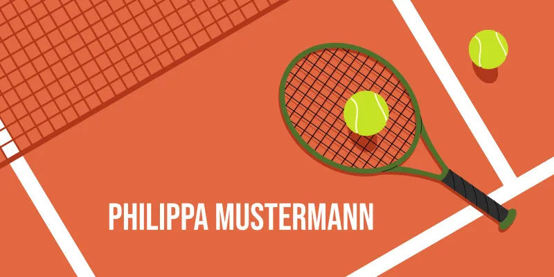 Badetuch Sport - mit Namen personalisierbar - personalisiertes Namens-Badetuch - Strandtuch mit Wunschtext - Tennis orange