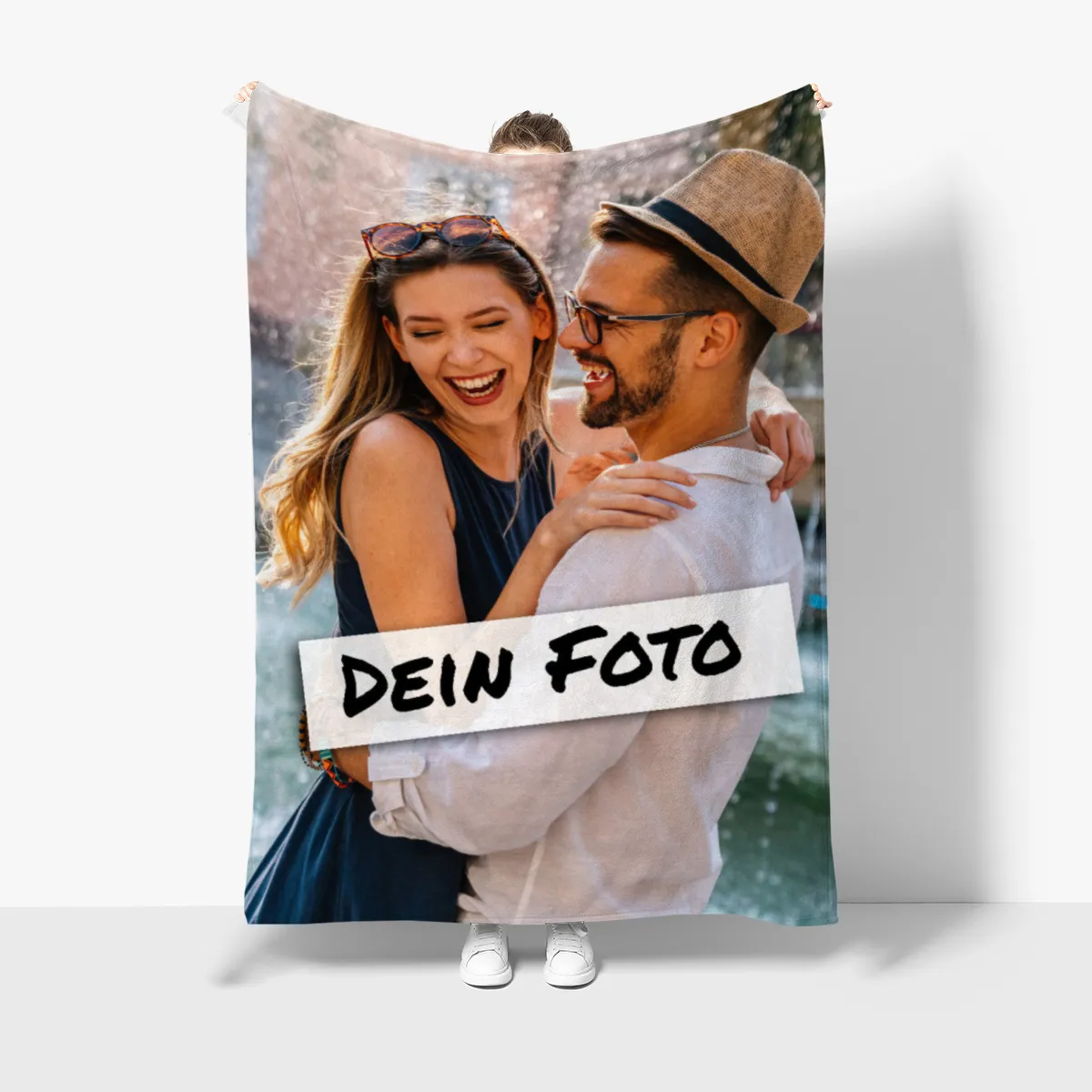 Personalisierte Kuscheldecke mit Foto - personalisierte Fotodecke - Kuscheldecke mit Ihrem Bild - Fotodecke selbst gestalten - Decke Querformat 200 x 140 cm 1 Foto Design 200 x 140 cm