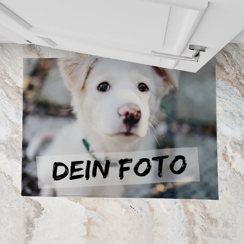 Fußmatte personalisiert mit Foto - Geschenkidee für Familie, Paare, zum Einzug - Türvorleger mit Bild bedruckt 1 Foto 70 x 50 cm