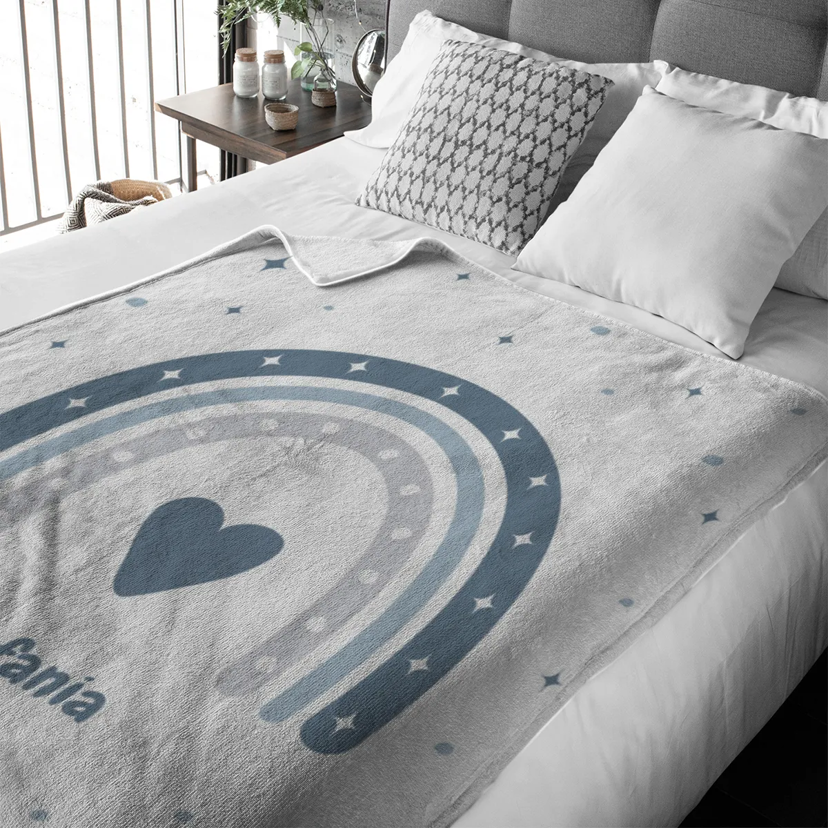 Personalisierte Babydecke rosa 75 x 100 cm
