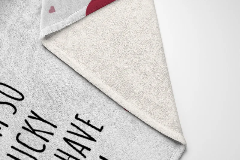 Kuscheldecke So Lucky - mit Foto personalisierbar - Geschenkidee für Verliebte, Valentinstag So Lucky