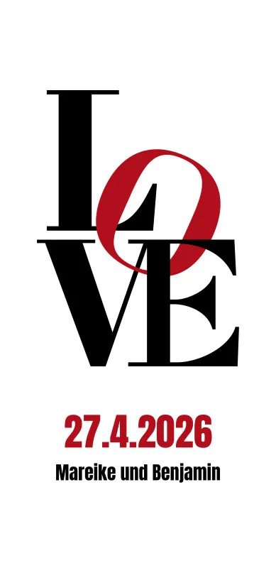 Love Typo - Badetuch mit Wunschtext