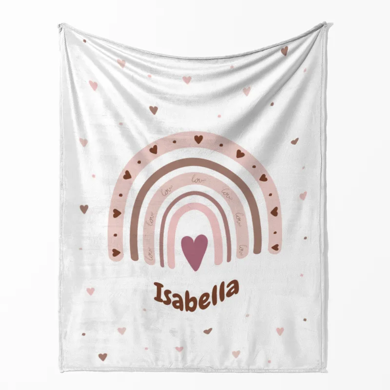 Personalisierte Babydecke rosa 75 x 100 cm
