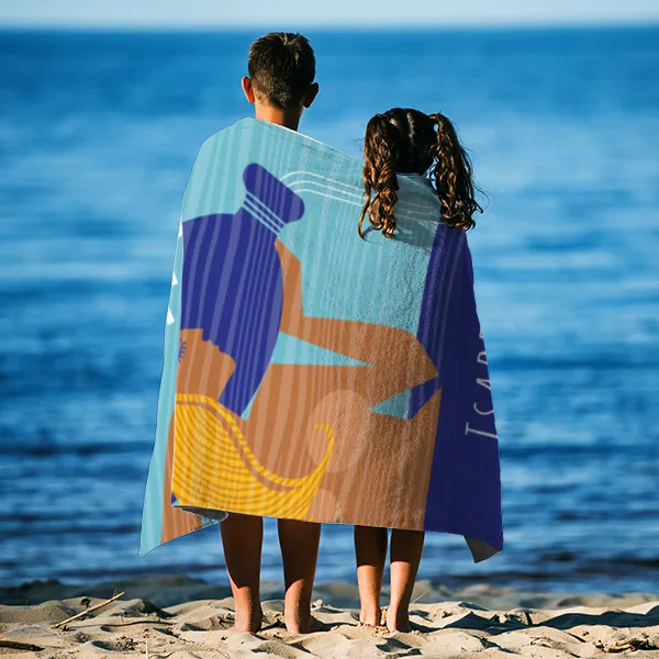 Strandtuch Sternzeichen Wassermann - mit Namen personalisierbar
