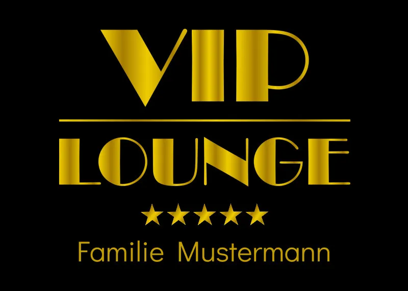 Fußmatte mit Namen personalisierbar - Geschenkidee Einzug, Geburtstag, Richtfest - Fussmatte mit Namen - Motiv Vip Lounge 70 x 50 cm