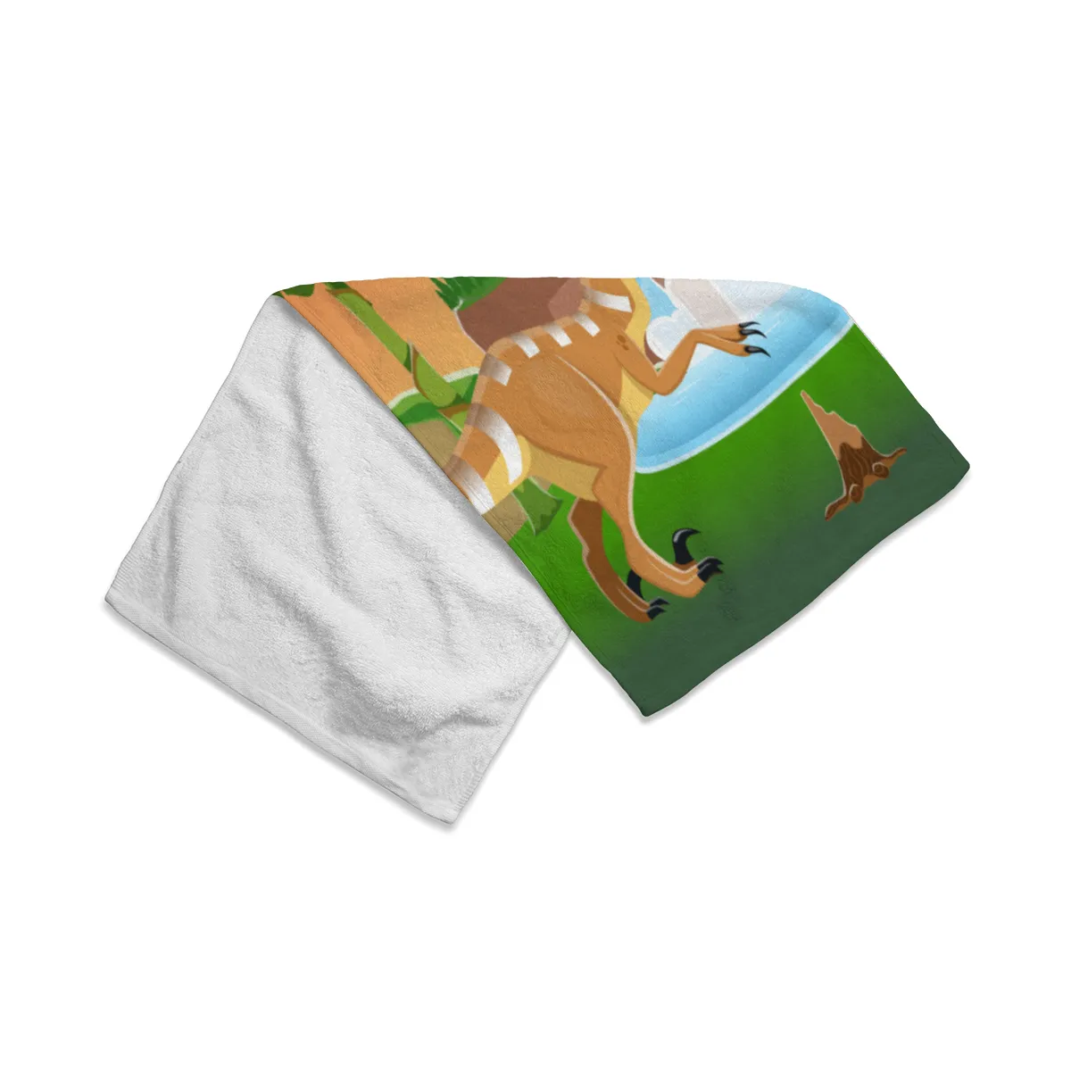 Dinosaurier-Handtuch mit Namen personalisierbar - personalisiertes Namens-Handtuch - Kinderhandtuch mit Wunschtext - Dinowelt