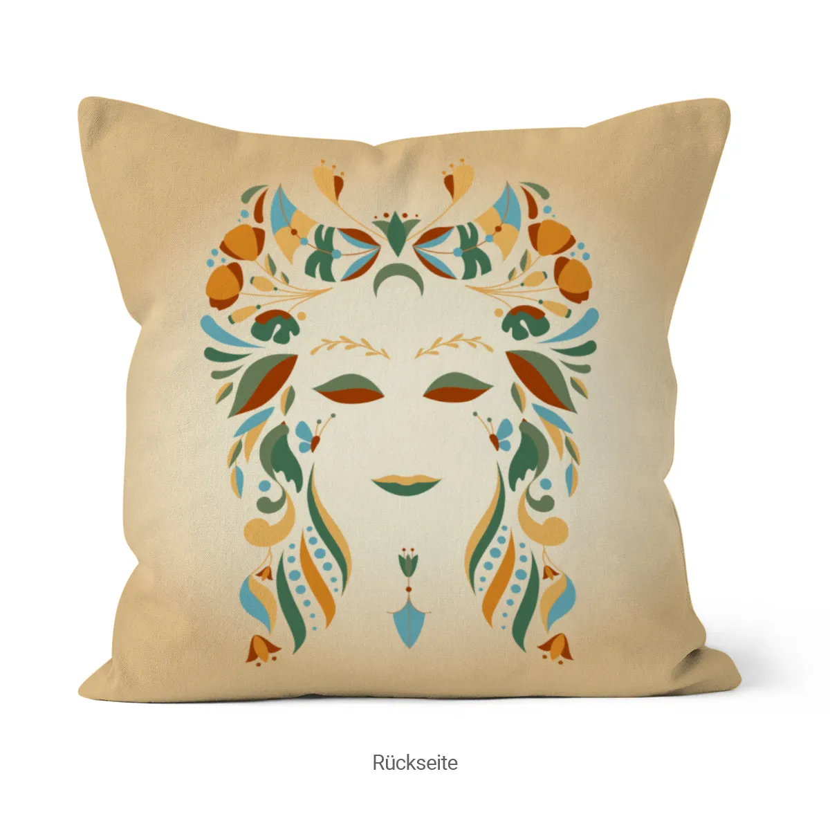 Samtkissen Zodiac Art – Löwe floral