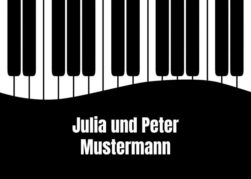 Fußmatte mit Namen personalisierbar - Geschenkidee Einzug, Geburtstag, Klavierspieler- Fussmatte mit Namen - Motiv Pianotasten 70 x 50 cm