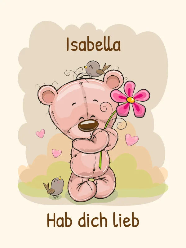 Babydecke Teddy mit Spatzen