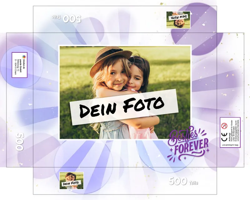 Fotopuzzle 500 Teile personalisiert für Erwachsene - Schachtel Besties