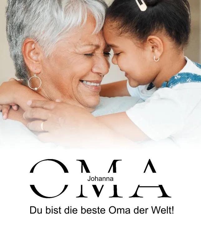 Kuscheldecke Oma 140 x 200 cm - mit Foto und 2 Texten personalisierbar - Fotodecke selbst gestalten - Geschenkidee Muttertag, Geburtstag OMA white