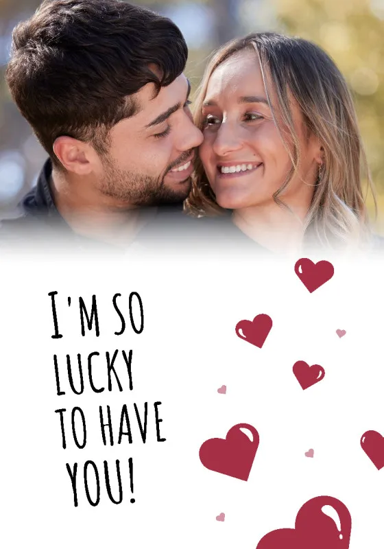 Kuscheldecke So Lucky - mit Foto personalisierbar - Geschenkidee für Verliebte, Valentinstag So Lucky