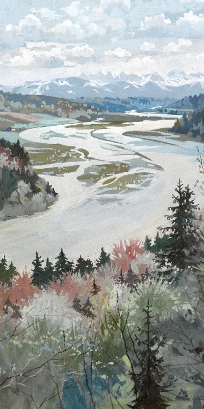 Handtuch Landschaft im Isartal - Alfred Haushofer