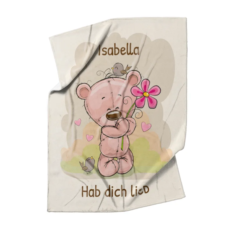 Babydecke Teddy mit Spatzen