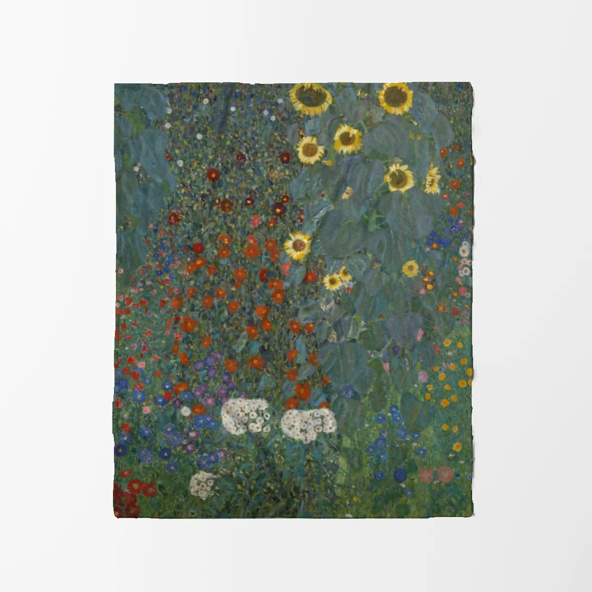 Kuscheldecke Bauerngarten mit Sonnenblumen Klimt