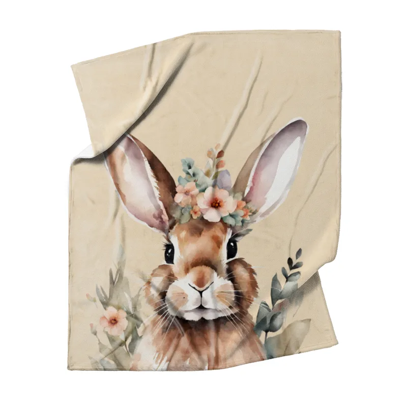 Wohndecke Hase mit Blümchen