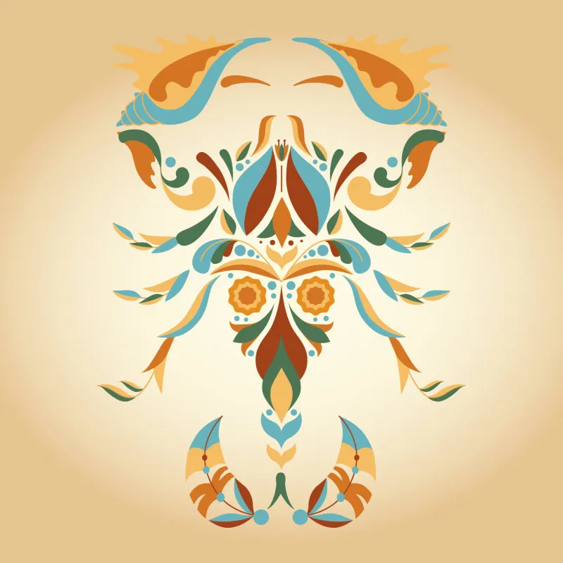 Samtkissen Zodiac Art – Löwe floral