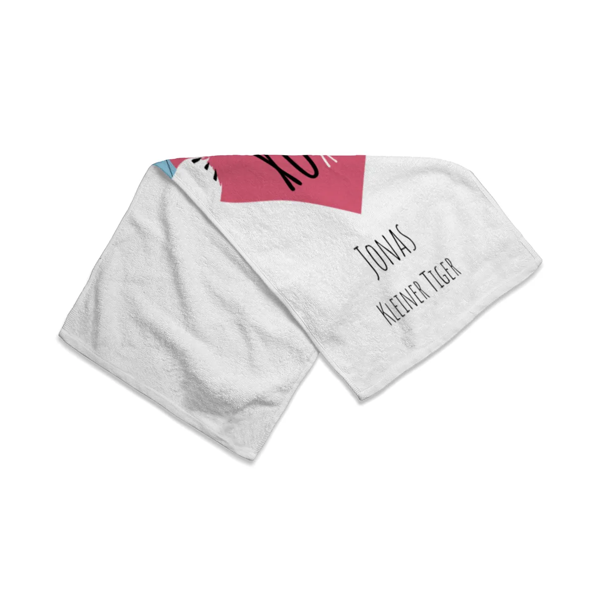 Duschtuch mit Namen personalisierbar - personalisiertes Namens-Duschtuch mit Wunschtext - XOXO Katze