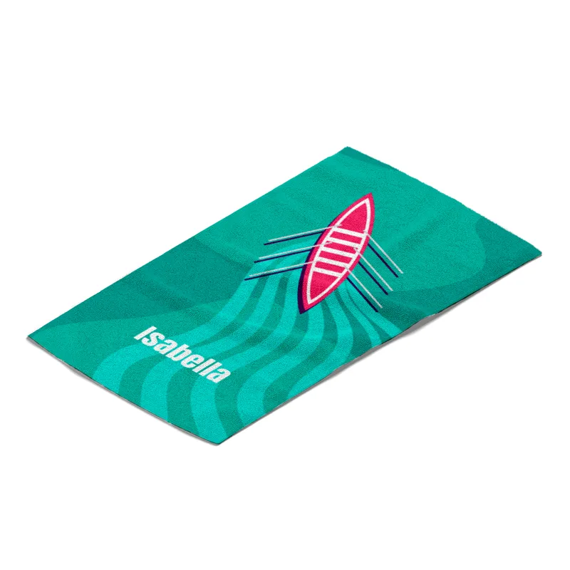 Badetuch Sport - mit Namen personalisierbar - personalisiertes Namens-Badetuch - Strandtuch mit Wunschtext - Ruderboot