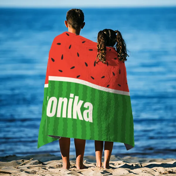 Handtuch Melone mit Namen personalisiert - personalisiertes Namenshandtuch - Melone
