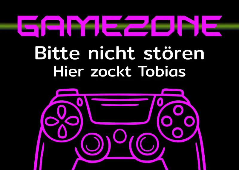 Fußmatte mit Namen personalisierbar - Geschenkidee Einzug, Geburtstag, Richtfest, Umzug - Fussmatte mit Namen - Motiv Gamezone 70 x 50 cm