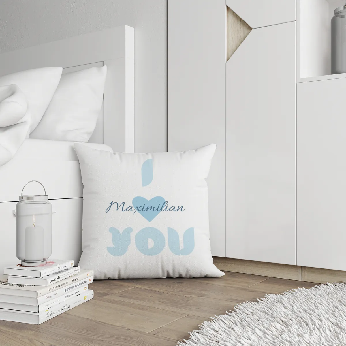 Samtkissenbezug Katzen verliebt - mit Namen personalisierbar - Geschenkidee Valentinstag, Hochzeit Katzen verliebt 40 x 40 cm