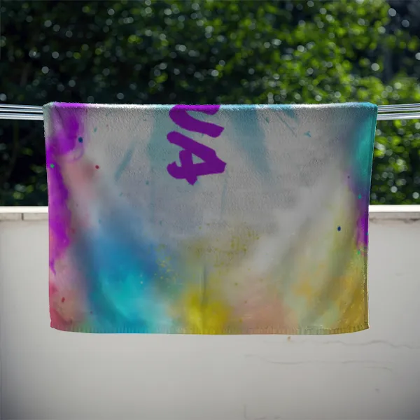 Handtuch bunt bedruckt mit Namen personalisierbar - personalisiertes Handtuch mit Ihrem Wunschtext - Colorexplosion