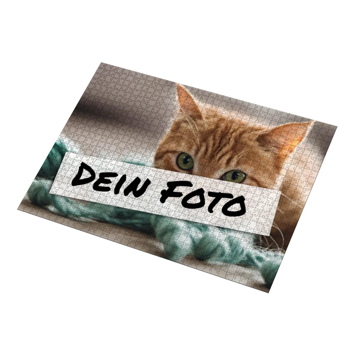 Fotopuzzle mit eigenem Bild - Puzzle selbst gestalten 1000 Teile - Schachtel Meow - mit Foto personalisiert - Geschenk Katzenfans Meow 1000 Teile Quer