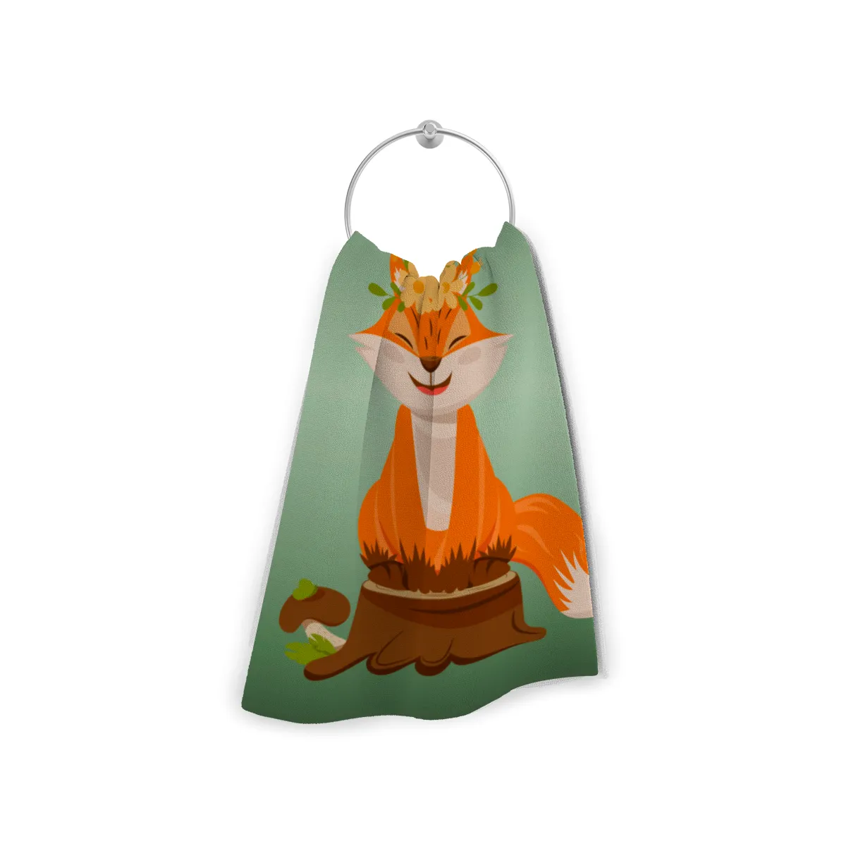 Badetuch Waldtiere mit Namen personalisierbar - personalisiertes Namens-Strandtuch - Kinderbadetuch mit Wunschtext - Fuchs