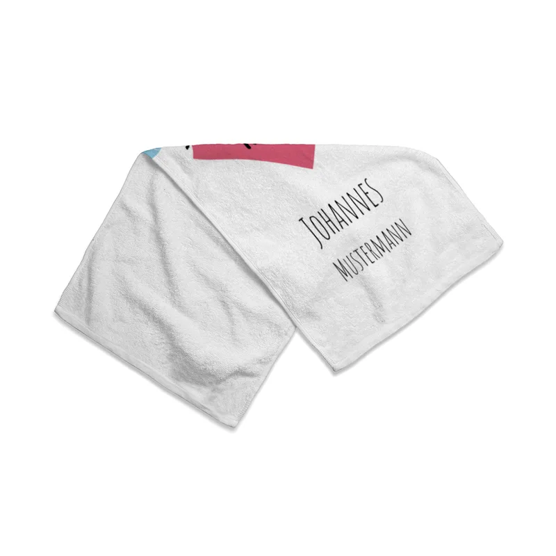Duschtuch mit Namen personalisierbar - personalisiertes Namens-Duschtuch mit Wunschtext - XOXO Katze