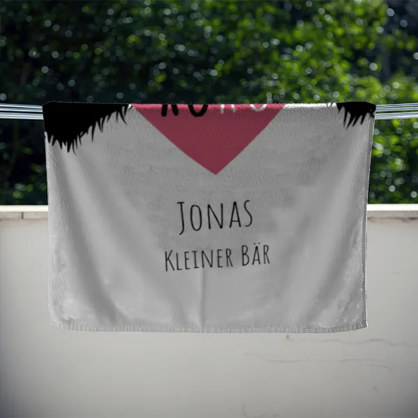 Duschtuch mit Namen personalisierbar - personalisiertes Namens-Duschtuch mit Wunschtext - XOXO Katze