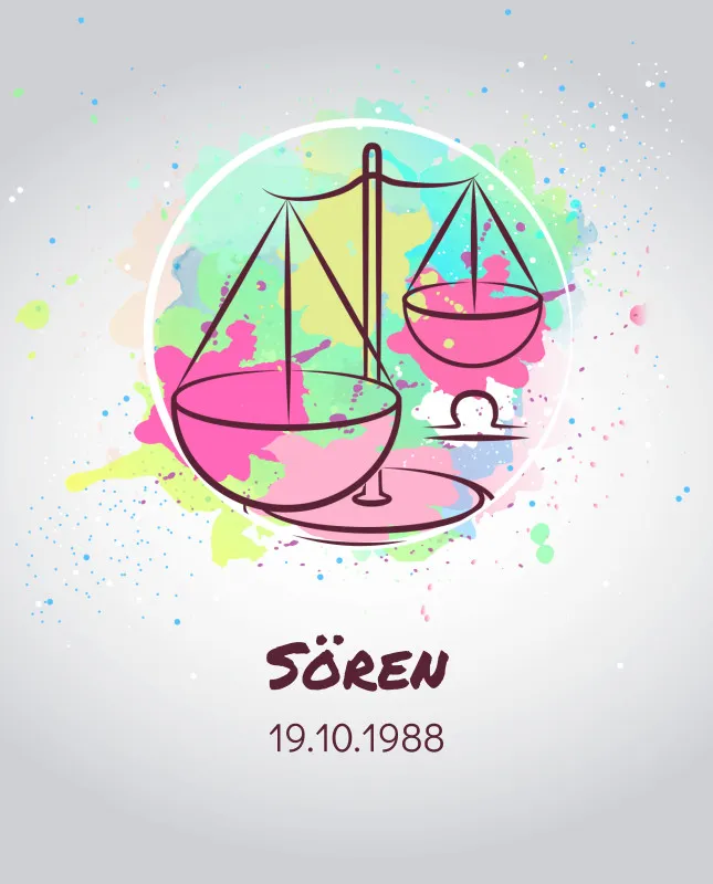 Sternzeichen Wohndecke Wassermann Splashes mit Namen personalisierbar