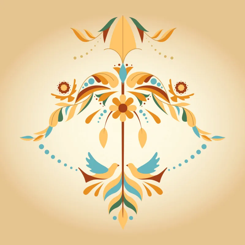 Samtkissen Zodiac Art – Schütze floral