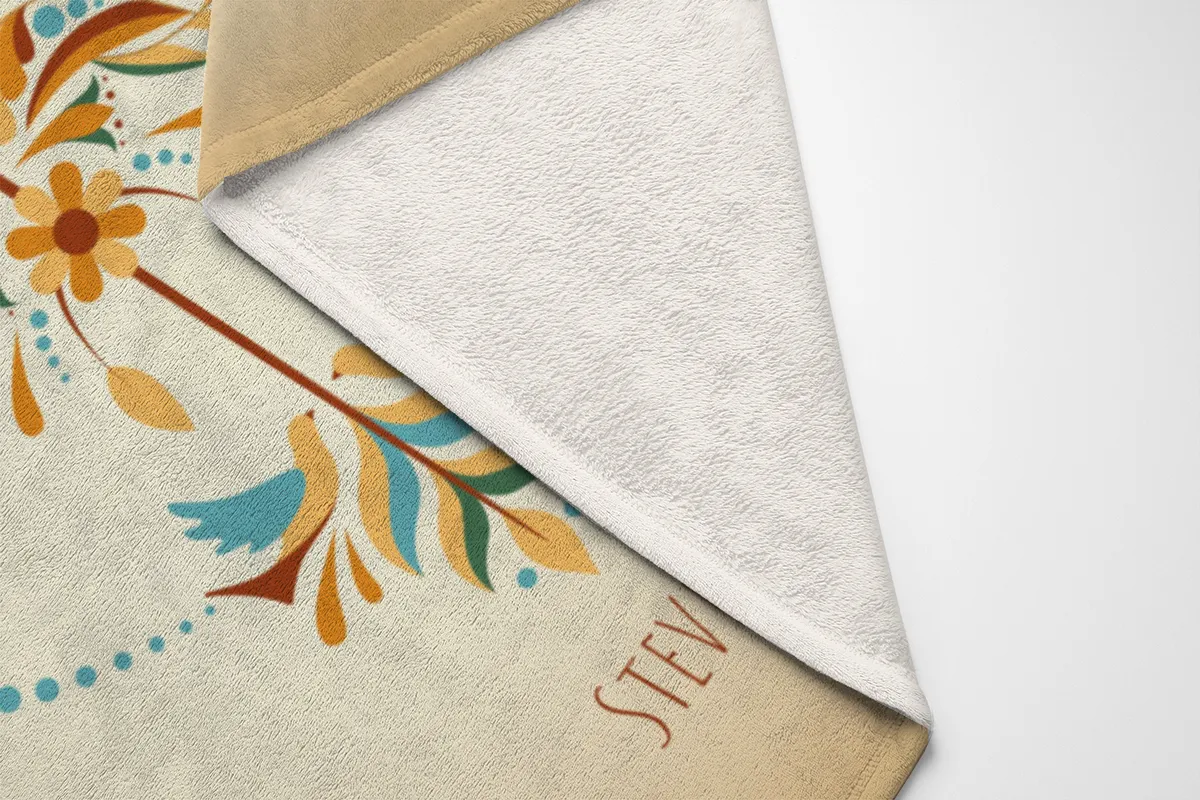 Sternzeichen Wohndecke Wassermann floral mit Namen personalisierbar