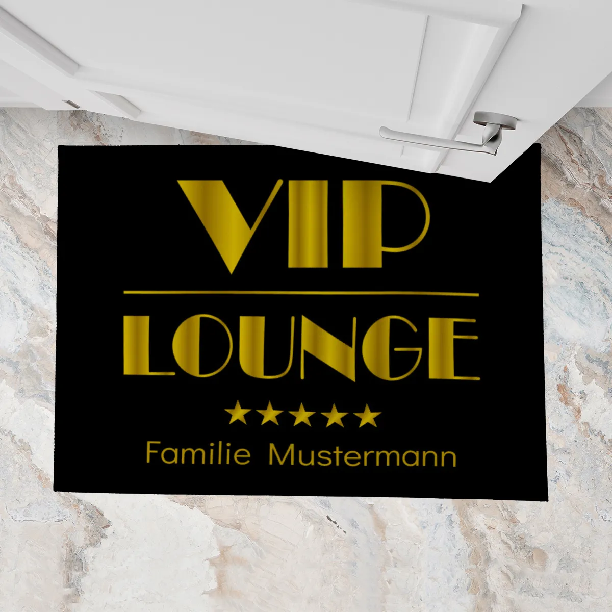 Fußmatte mit Namen personalisierbar - Geschenkidee Einzug, Geburtstag, Richtfest - Fussmatte mit Namen - Motiv Vip Lounge 70 x 50 cm