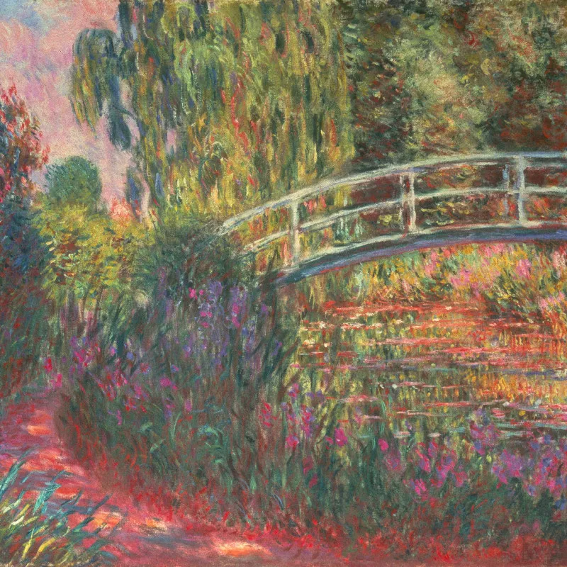 Samtkissenbezug Japanische Brücke Monet