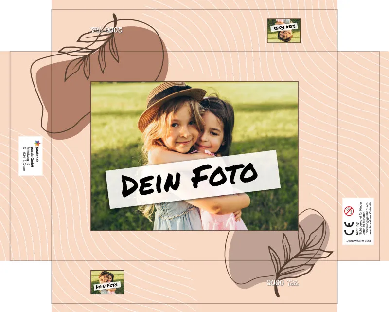 Fotopuzzle mit eigenem Bild - Fotopuzzle selbst gestalten 1000 Teile - Schachtel Herbstblätter - 1000 Teile Puzzle mit Foto - Geschenk Geburtstag Herbstblätter 1000 Teile Quer