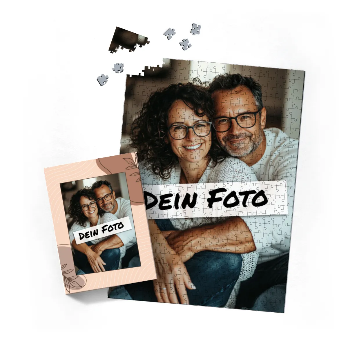 Fotopuzzle mit eigenem Bild - Fotopuzzle selbst gestalten 1000 Teile - Schachtel Herbstblätter - 1000 Teile Puzzle mit Foto - Geschenk Geburtstag Herbstblätter 1000 Teile Quer