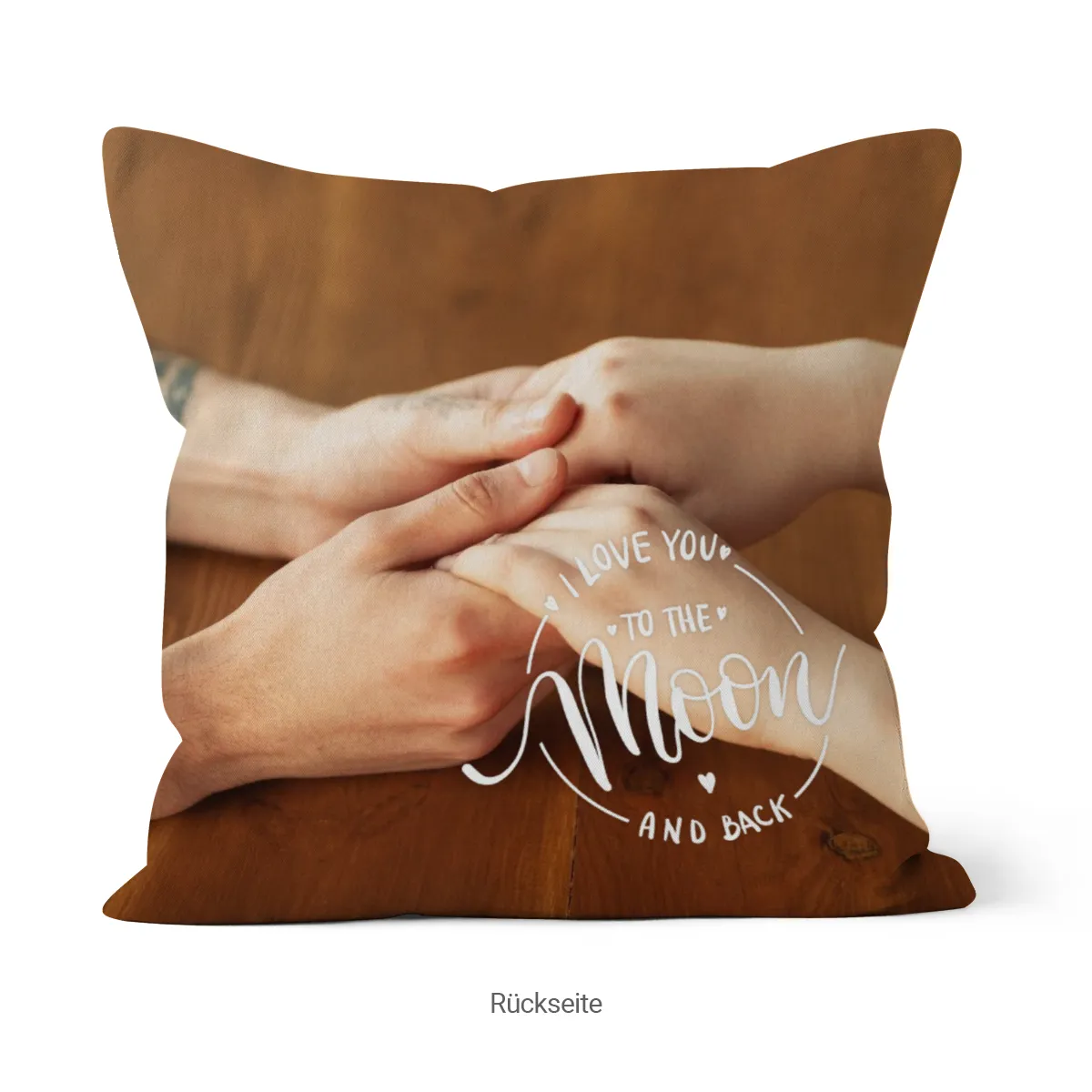 Personalisiertes Fotokissen - beidseitig mit je 1 Foto gestaltbar - Samtkissenbezug Love you to - Geschenk Valentin, Partnergeschenk