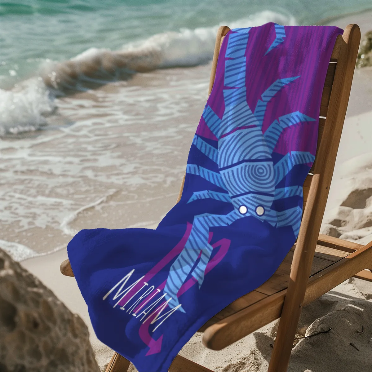 Strandtuch Sternzeichen Wassermann - mit Namen personalisierbar