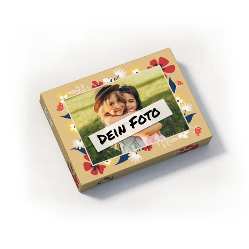 Fotopuzzle mit eigenem Bild - Puzzle selbst gestalten 2000 Teile Querformat - Schachtel Flowers - mit Foto personalisiert - Geschenk Geburtstag, Muttertag